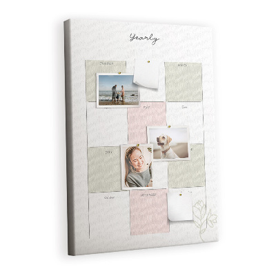 Painel de cortiça para parede Planejador anual