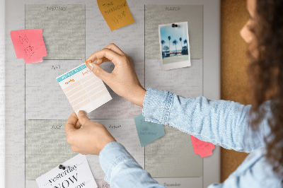 Painel de cortiça para parede Planejador anual