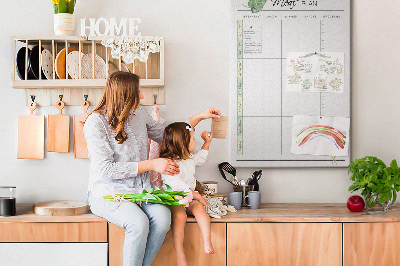 Lousa de cortiça Plano de refeições