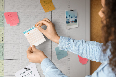 Lousa de cortiça Plano de refeições