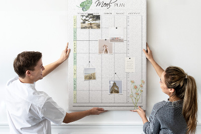 Lousa de cortiça Plano de refeições