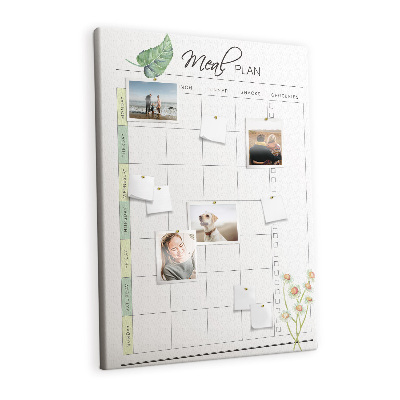 Lousa de cortiça Plano de refeições