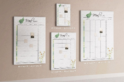 Lousa de cortiça Plano de refeições