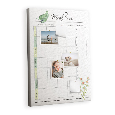 Lousa de cortiça Plano de refeições