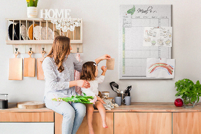 Lousa de cortiça Plano de refeições