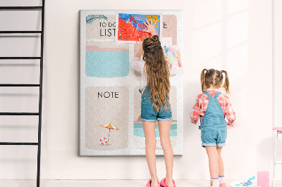 Painel de cortiça para parede Notas de verão