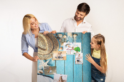 Painel de cortiça para parede Chapéu e chinelos