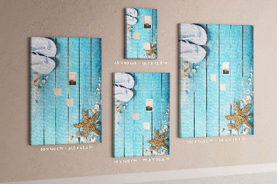 Quadro de cortiça Conchas em madeira