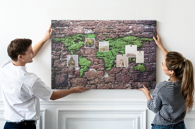 Painel em cortiça Mapa na parede