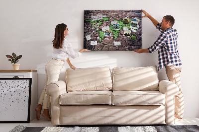 Painel em cortiça Mapa na parede