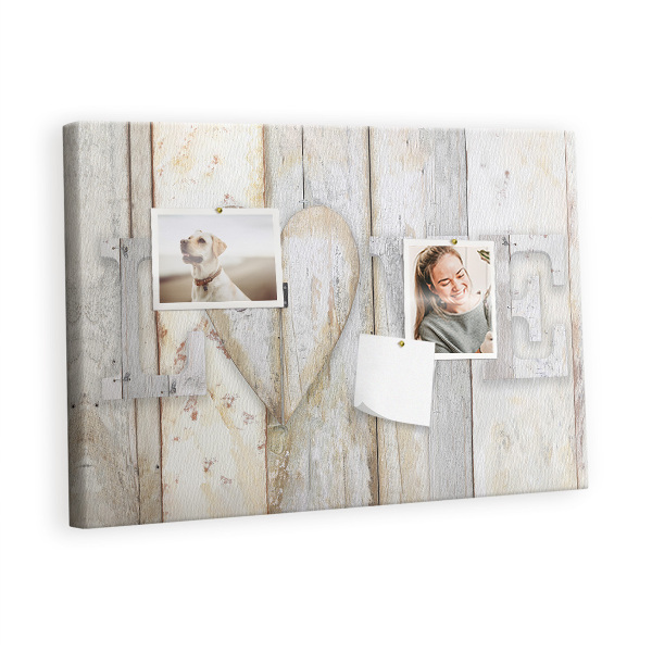 Quadro em cortiça A inscrição amor