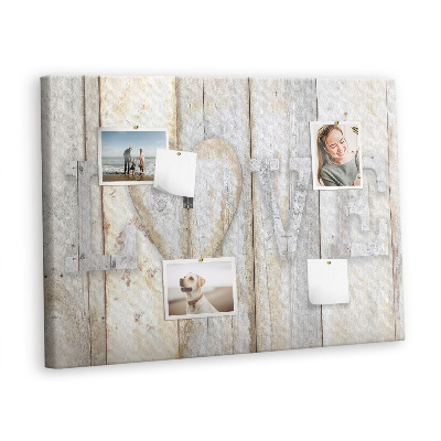 Quadro em cortiça A inscrição amor