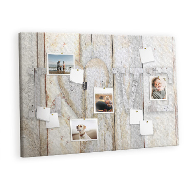 Quadro em cortiça A inscrição amor