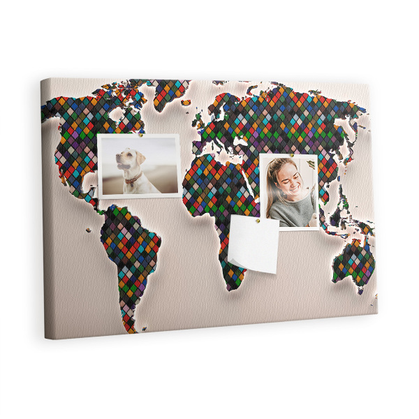 Painel em cortiça Mapa abstrato