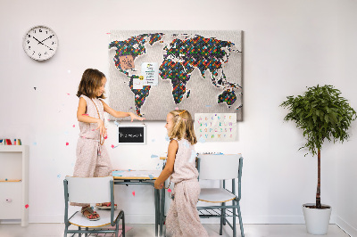 Painel em cortiça Mapa abstrato