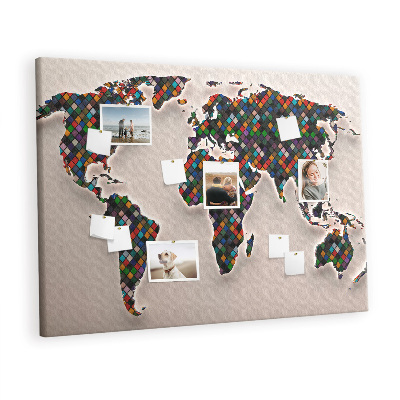 Painel em cortiça Mapa abstrato