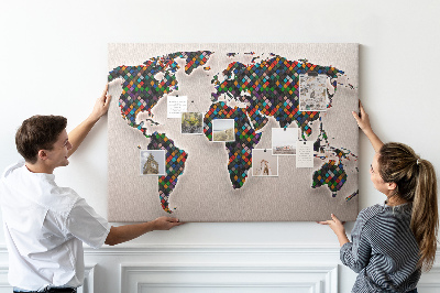 Painel em cortiça Mapa abstrato