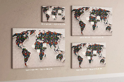 Painel em cortiça Mapa abstrato
