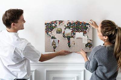 Painel em cortiça Mapa abstrato