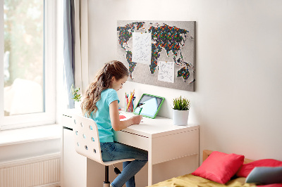 Painel em cortiça Mapa abstrato