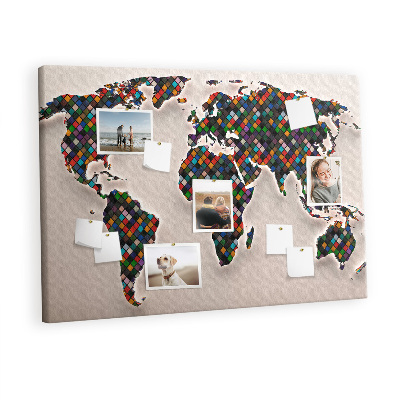 Painel em cortiça Mapa abstrato