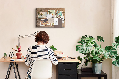 Quadro de aviso de cortiça Fotos Polaroid