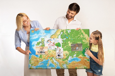 Quadro em cortiça Mapa-múndi com legendas