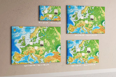 Quadro em cortiça Mapa-múndi com legendas