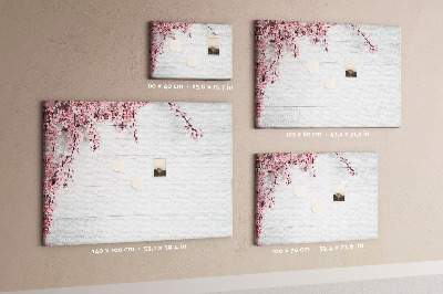 Quadro de aviso de cortiça Flores da primavera
