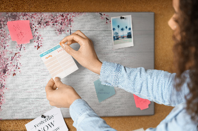 Quadro de aviso de cortiça Flores da primavera