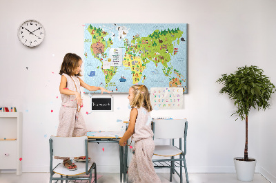 Painel em cortiça Mapa de nacionalidades