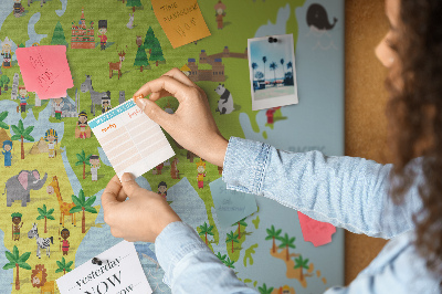 Painel em cortiça Mapa de nacionalidades