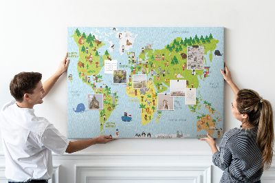 Painel em cortiça Mapa de nacionalidades