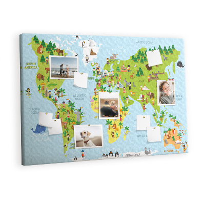 Painel em cortiça Mapa de nacionalidades