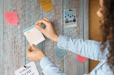 Quadro de aviso de cortiça Madeira pastel