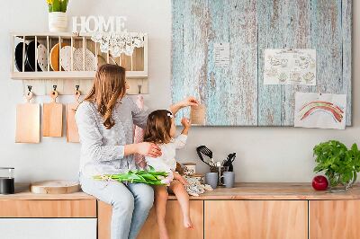 Quadro de aviso de cortiça Madeira pastel