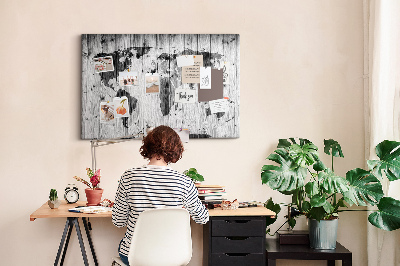 Quadro em cortiça Mapa-múndi em madeira