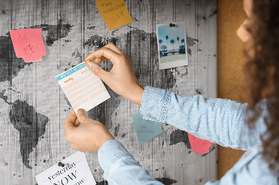 Quadro em cortiça Mapa-múndi em madeira