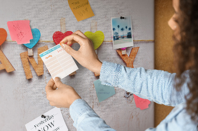 Painel em cortiça A família da inscrição