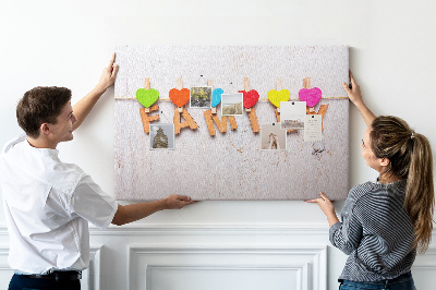 Painel em cortiça A família da inscrição