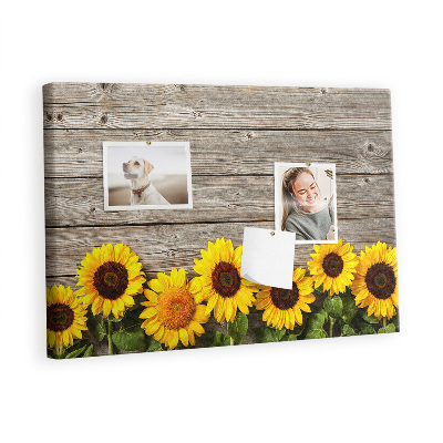 Quadro de aviso de cortiça Girassóis