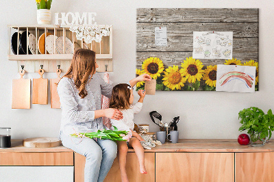 Quadro de aviso de cortiça Girassóis