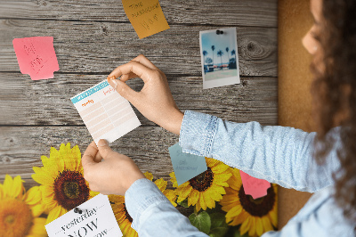 Quadro de aviso de cortiça Girassóis