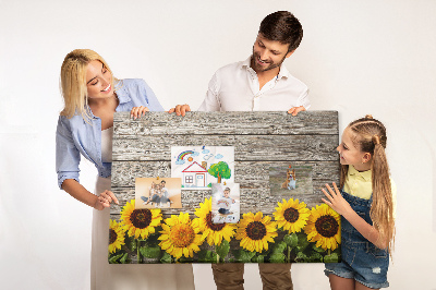 Quadro de aviso de cortiça Girassóis
