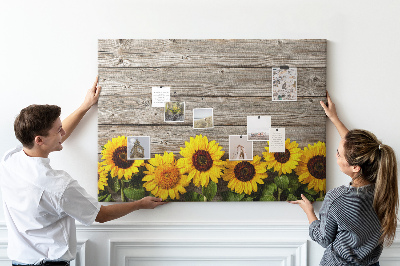 Quadro de aviso de cortiça Girassóis