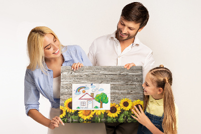 Quadro de aviso de cortiça Girassóis