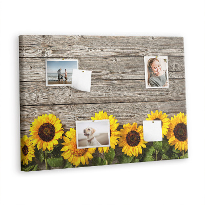 Quadro de aviso de cortiça Girassóis