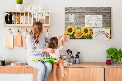 Quadro de aviso de cortiça Girassóis