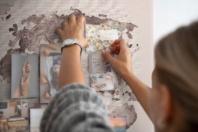 Quadro em cortiça Mapa-múndi em aquarela