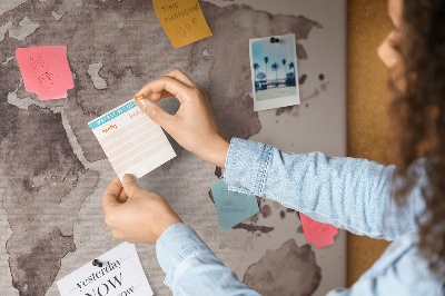 Quadro em cortiça Mapa-múndi em aquarela